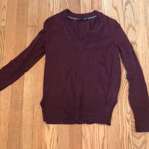 Rag & Bone V Neck Sweater Maroon Sz XS